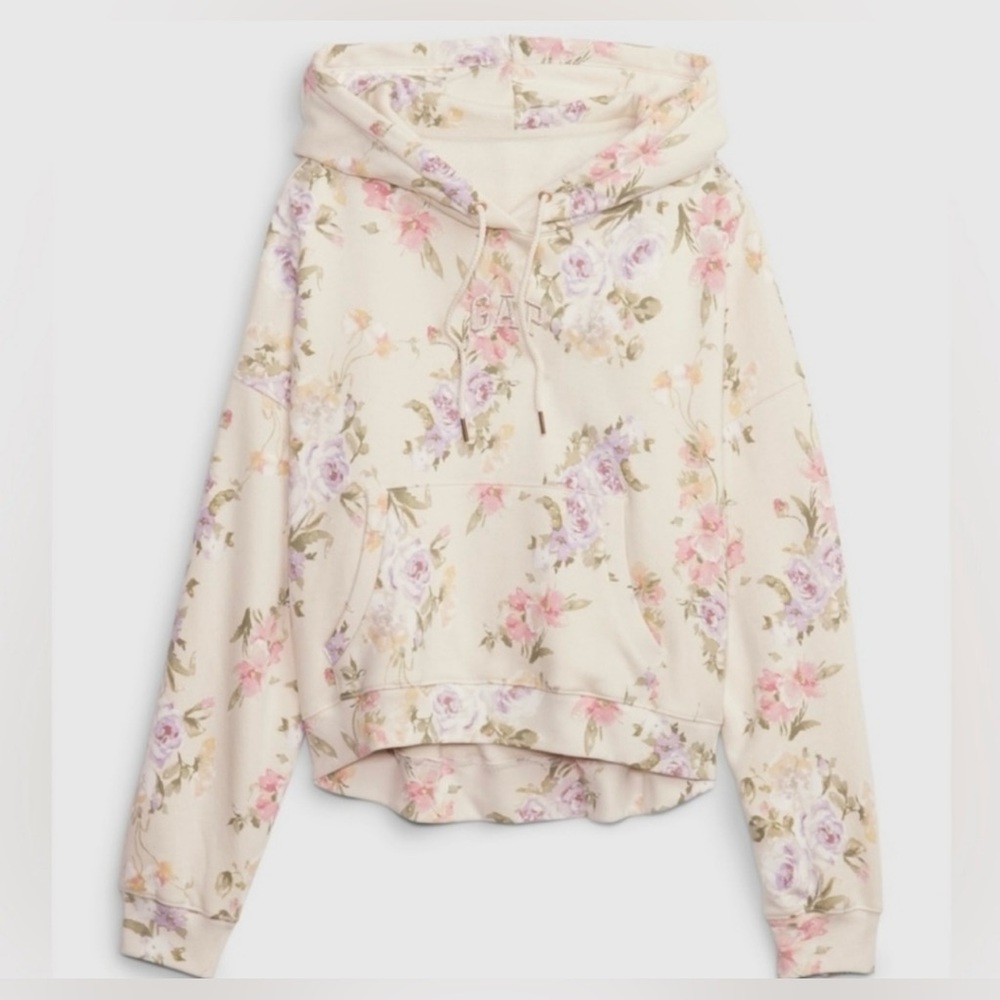 Gap x LoveShackFancy Floral Cropped Hoodie Medium